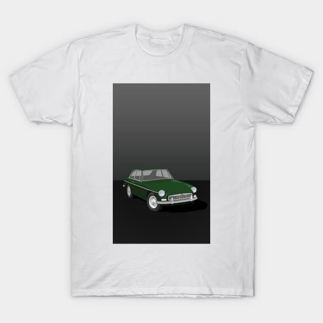 MGB GT Graphic Poster -Green T-Shirt by NickShirrell